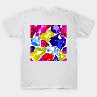 Abstract Gems, precious stones, patchwork, colorful, geometrical,seamless patterns T-Shirt